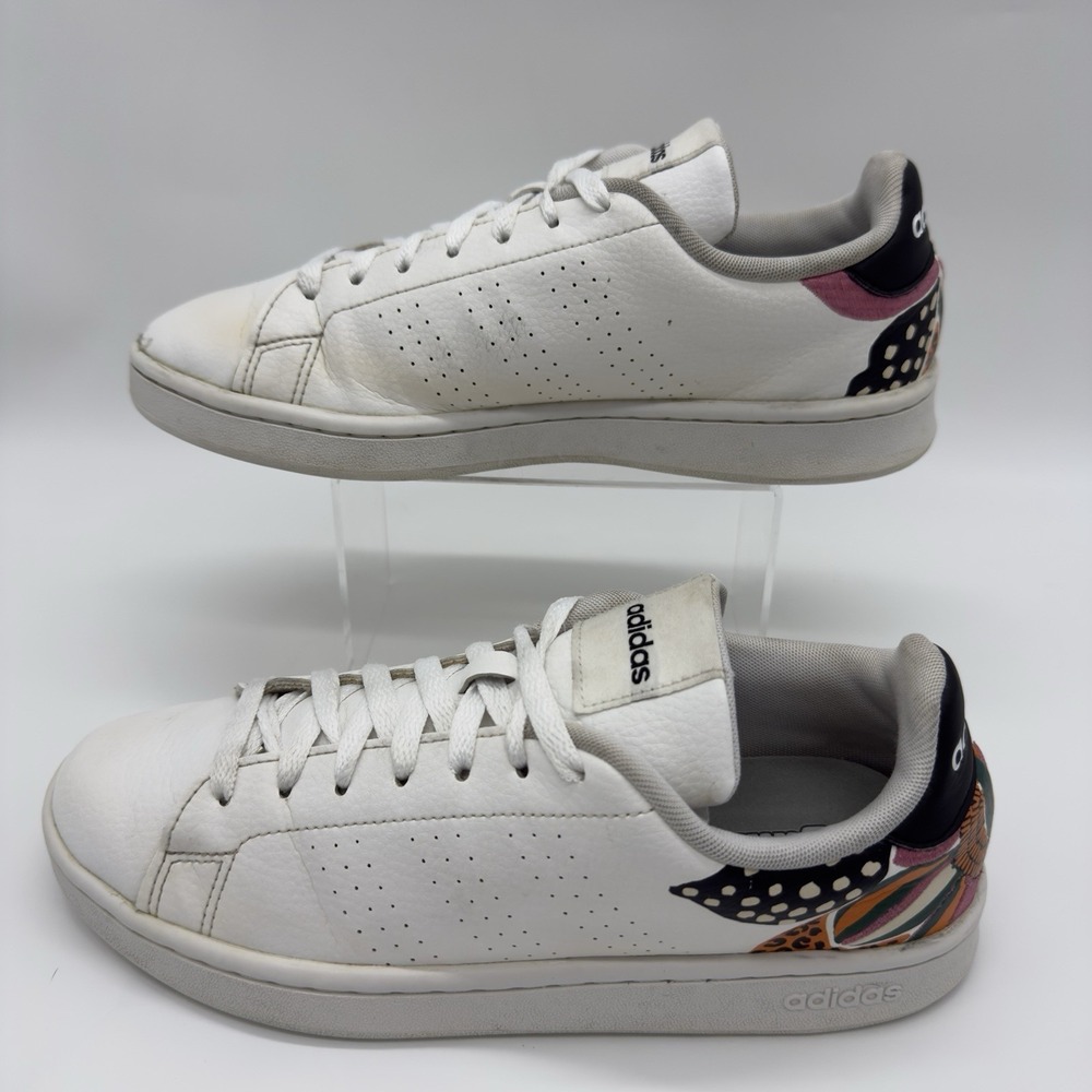 FARM RIO x ADIDAS Advantage White Floral Embroidered Women's Shoes Size 9 - Picture 10 of 13